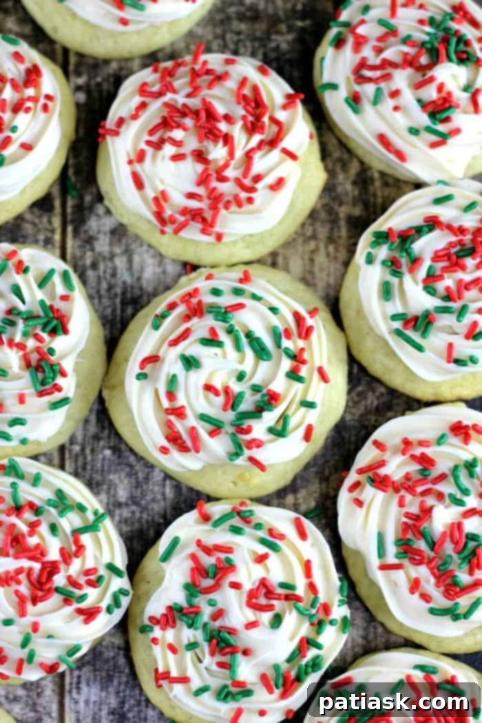 65 Festive Christmas Cookie Creations 34 Best Soft Sour Cream Cookies with thick buttercream frosting