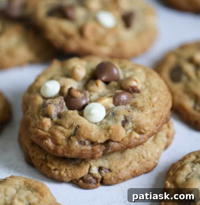 65 Festive Christmas Cookie Creations 36 Ultimate Triple Chocolate Chip Oatmeal Cookies with visible chips and oats