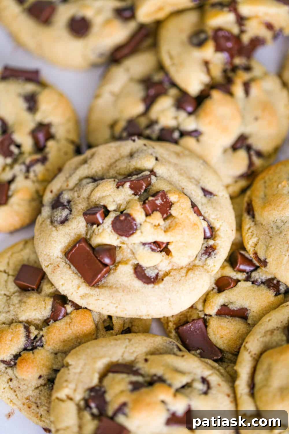 65 Festive Christmas Cookie Creations 42 Thick and Chewy Loaded Chocolate Chip Cookies with visible chocolate chunks