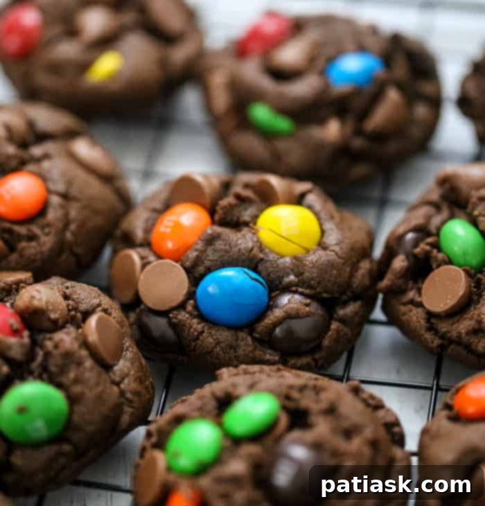 65 Festive Christmas Cookie Creations 56 Thick & Chewy Chocolate M&M Cookies with Nutella M&M's