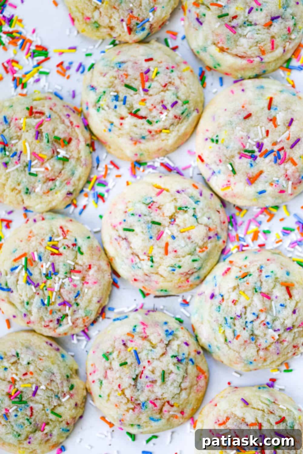 65 Festive Christmas Cookie Creations 61 Sprinkle Sugar Cookies with colorful funfetti sprinkles