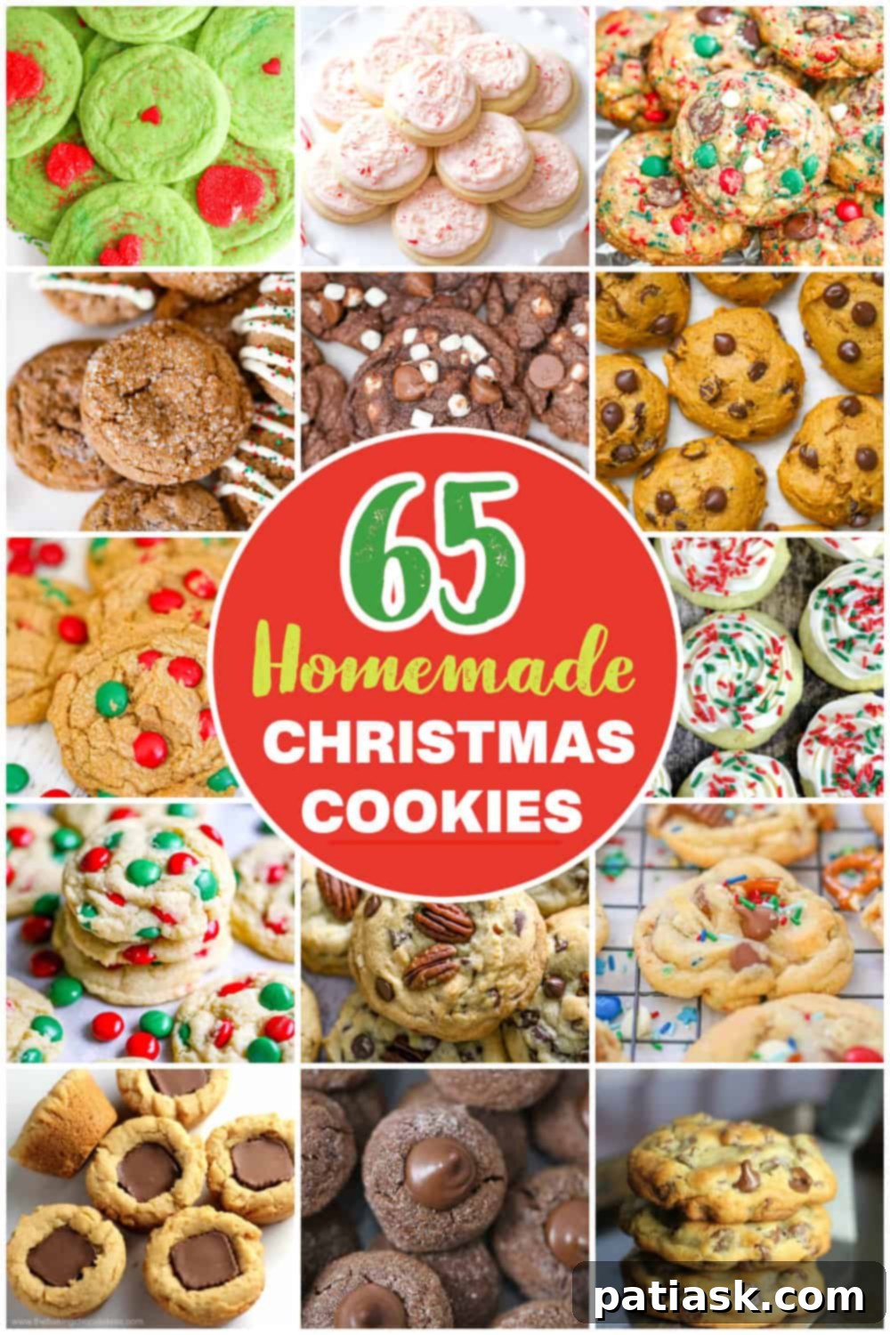 65 Festive Christmas Cookie Creations 68 A close-up view of a diverse selection from 65 Homemade Christmas Cookies Recipes