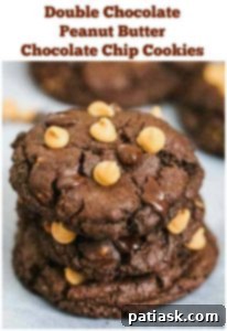 Decadent Double Chocolate Peanut Butter Cookies 9 Double Chocolate Peanut Butter Chocolate Chip Cookies
