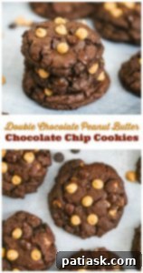 Decadent Double Chocolate Peanut Butter Cookies 10 Double Chocolate Peanut Butter Chocolate Chip Cookies