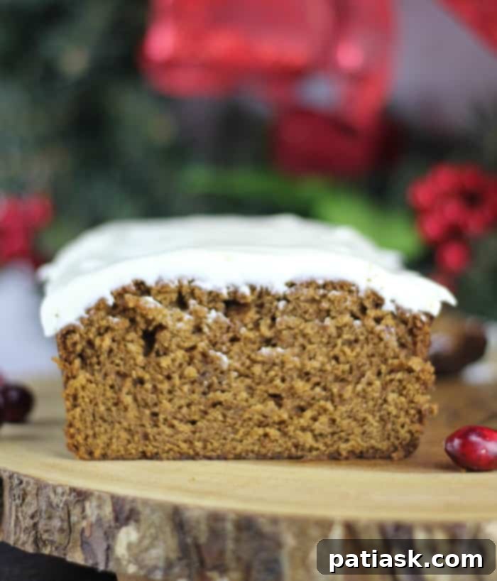 Copycat Starbucks Gingerbread Loaf recipe with Lemon Cream Cheese Buttercream Frosting