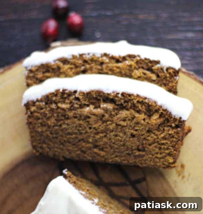 Copycat Starbucks Gingerbread Loaf recipe with Lemon Cream Cheese Buttercream Frosting