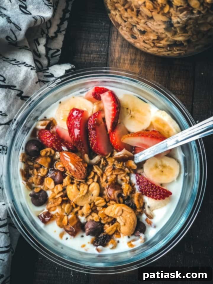 A bowl of simple, healthy homemade granola.