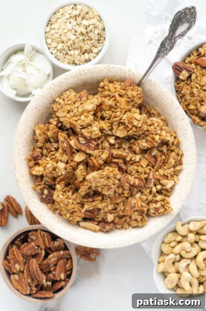 Homemade coconut granola with a tropical twist.