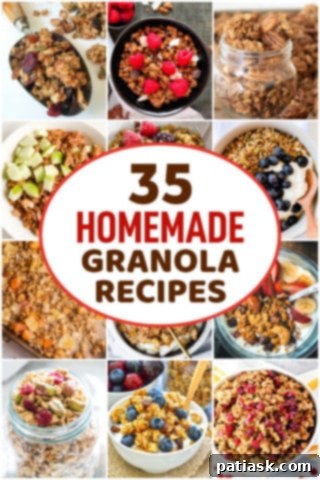 A vibrant assortment of homemade granola varieties, perfect for a healthy diet.