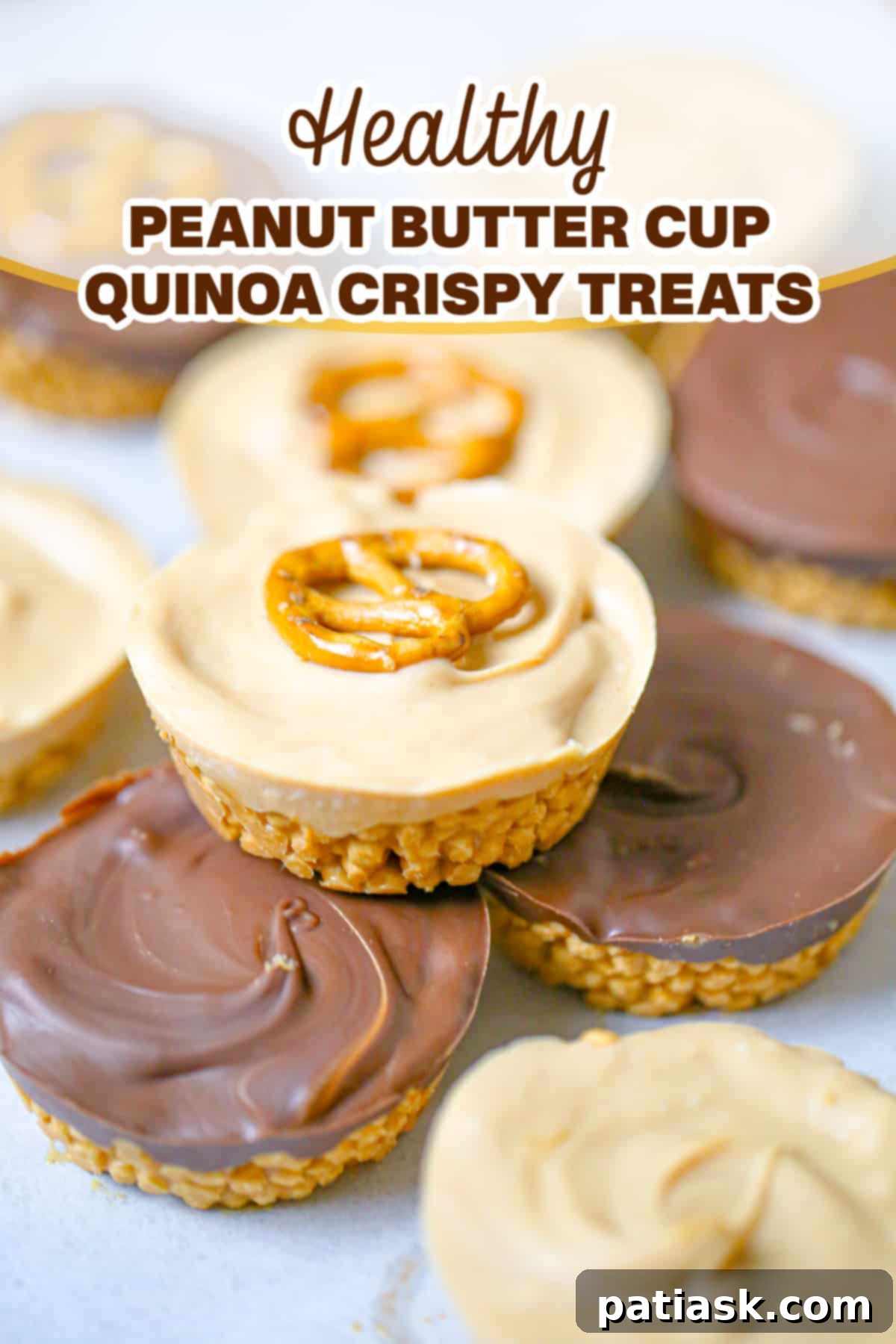 Healthy Peanut Butter Cup Quinoa Crisps 9 recipe for Healthy Peanut Butter Cup Quinoa Crispy Treats
