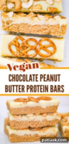 No-Bake Chocolate Peanut Butter Protein Bars 11 Healthy No Bake Chocolate Peanut Butter Protein Bars on a cutting board