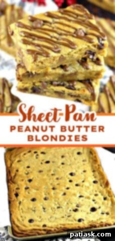 Golden Sheet Pan Peanut Butter Chocolate Blondies 12 Easy & Delicious Peanut Butter Chocolate Chip Blondies