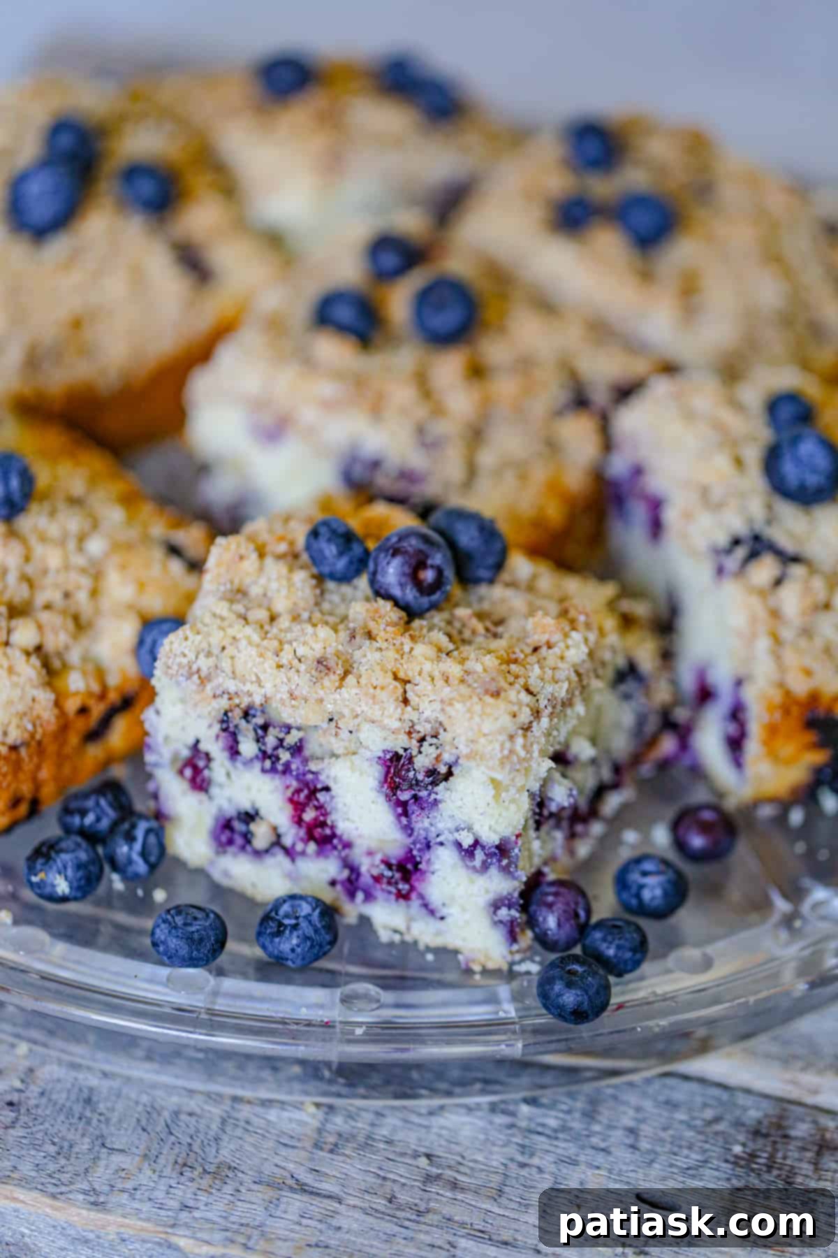 Delicious Blueberry Crumble Coffee Cake, perfect for breakfast or dessert