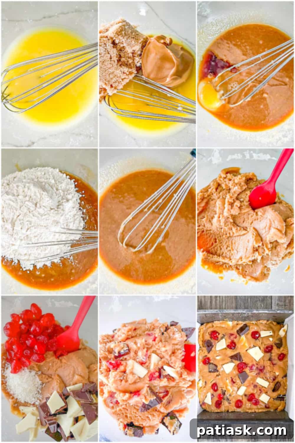 Peanut Butter Chocolate Cherry Bliss Bars 5 How to make Peanut Butter Chocolate Cherry Bars tutorial