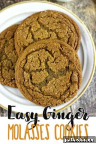 Easy Ginger Molasses cookies, on a cooling rack