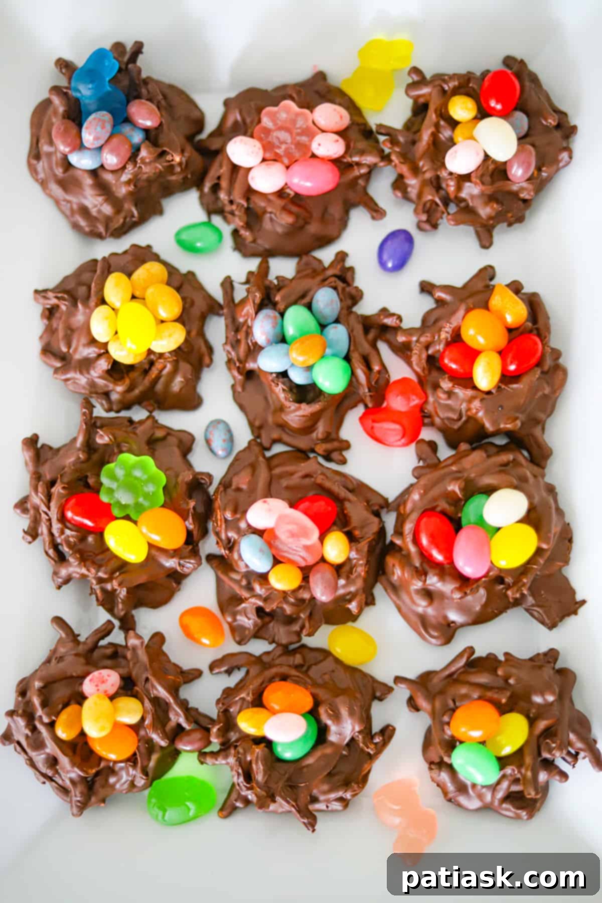 Sweet Easter Bird Nests 2 Easy Easter Candy Nests recipe with Brach's jelly beans and soft jellies, ready to be filled
