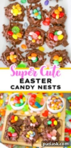 Sweet Easter Bird Nests 12 Easy Easter Candy Nests recipe with Brach's jelly beans and soft jellies