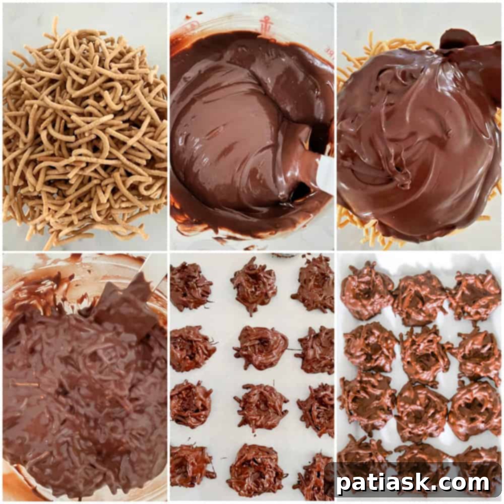 Sweet Easter Bird Nests 7 Close-up of a homemade Easter candy nest filled with colorful Brach's jelly beans