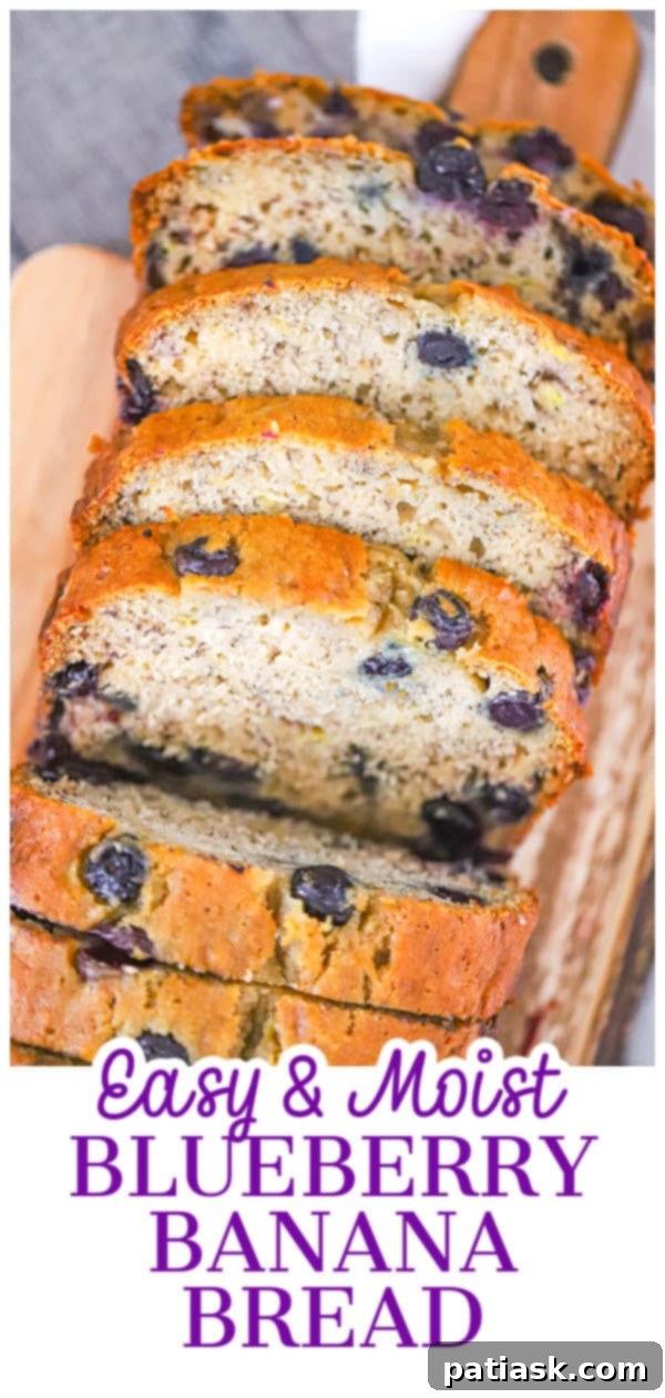 Effortless Blueberry Banana Bread 12 Loaf with berries and a rustic appeal.
