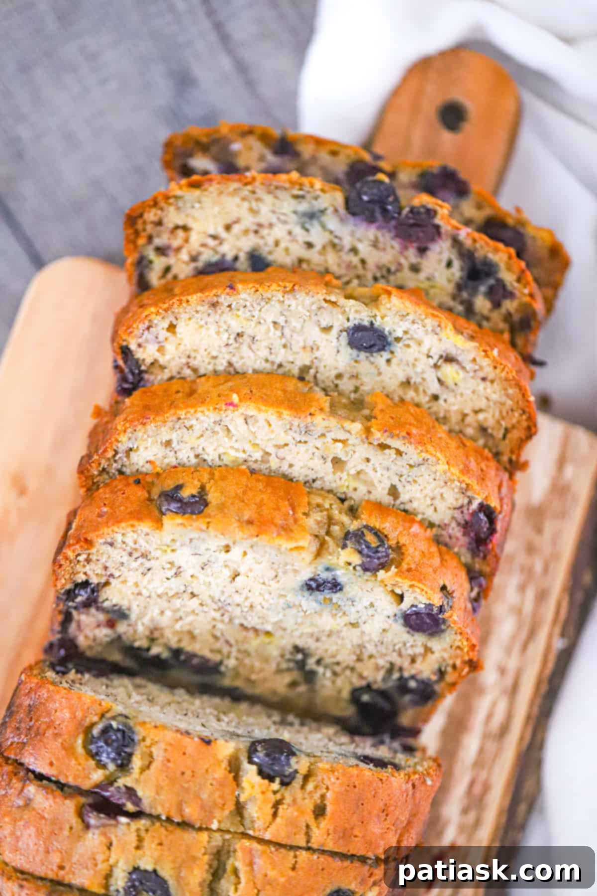Effortless Blueberry Banana Bread 5 Easy and moist blueberry banana bread batter ready for baking.