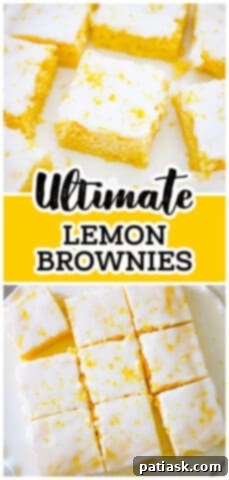 Delicious Homemade Lemon Brownies with a thick glaze.