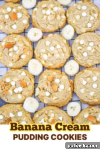 Easy Banana Cream Pudding Cookies, on a baking sheet