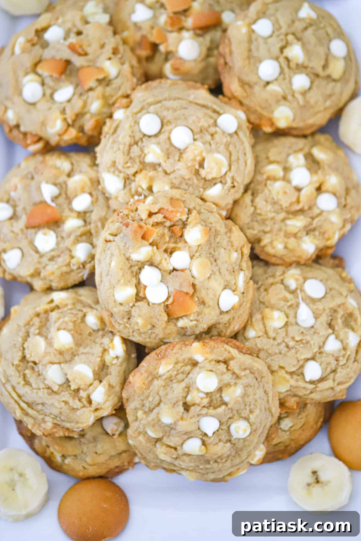 A plate of Banana Cream Pudding Cookies, ready to be enjoyed.