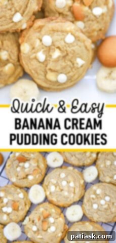 Easy Banana Cream Pudding Cookies, individual cookie