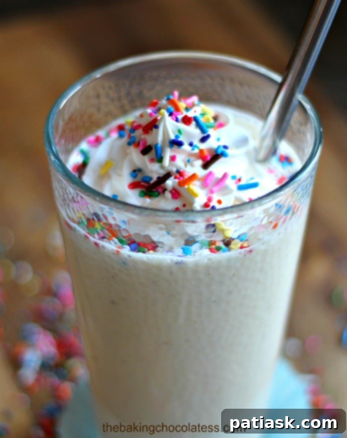 Skinny Funfetti Protein Smoothie Shake for a happy you