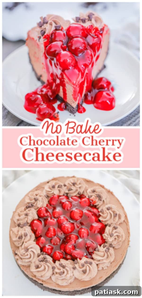 No Bake Chocolate Cherry Cheesecake 16 No Bake Chocolate Cherry Cheesecake