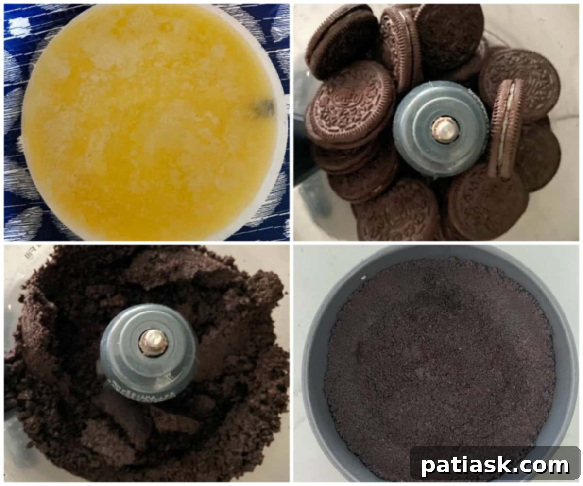 No Bake Chocolate Cherry Cheesecake 4 how to make oreo crust