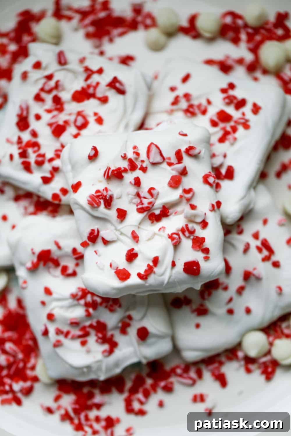 No-Bake White Chocolate Holiday Candy Trio 2 Peppermint Crunch White Chocolate Covered Graham Crackers