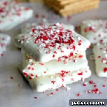 No-Bake White Chocolate Holiday Candy Trio 10 Peppermint Crunch White Chocolate Covered Graham Crackers