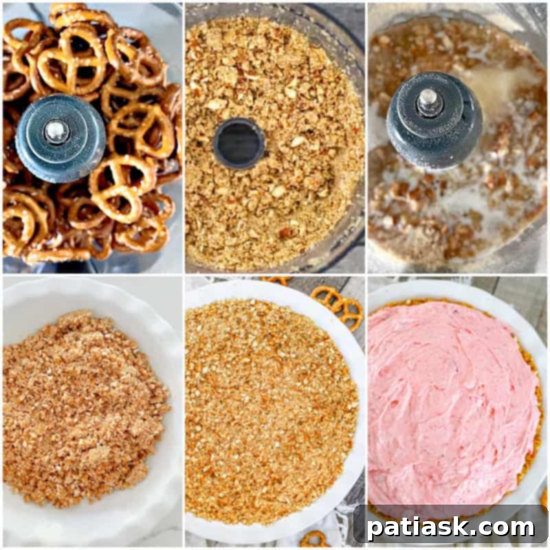 Pretzel Pie Crust mixing and pressing tutorial