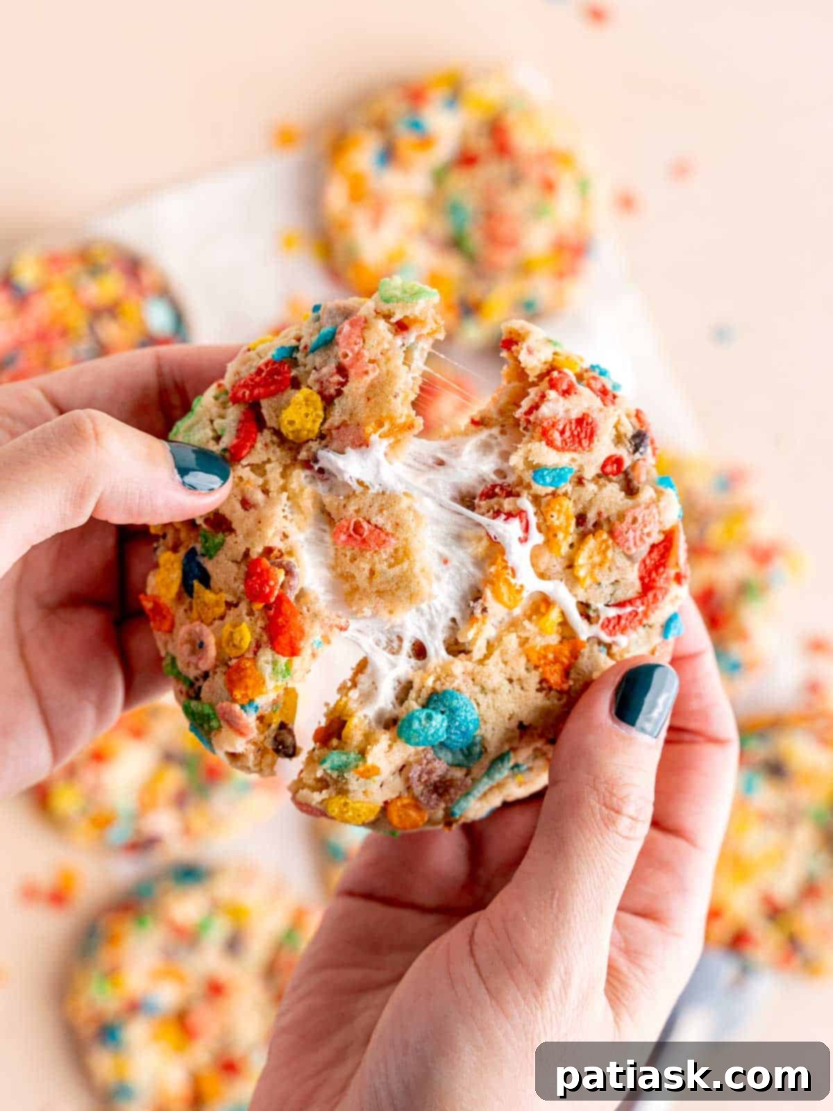 Fruity Pebble marshmallow cookies
