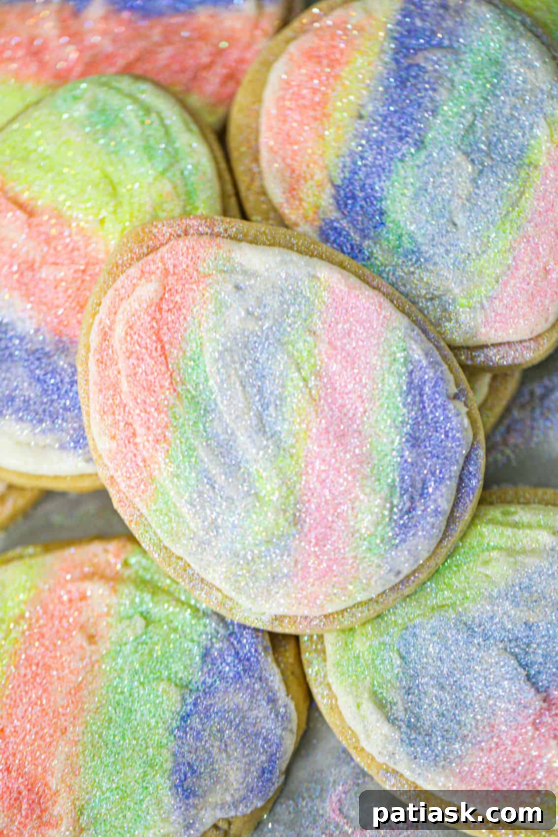 Rainbow Easter Egg Cut-Out Sugar Cookies