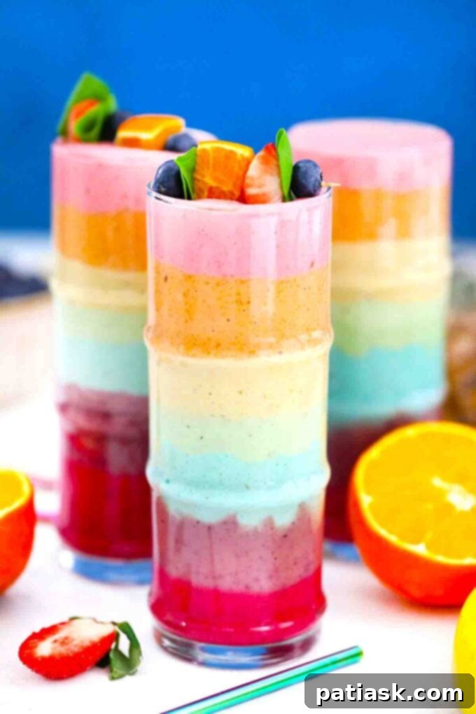 Layered rainbow smoothie