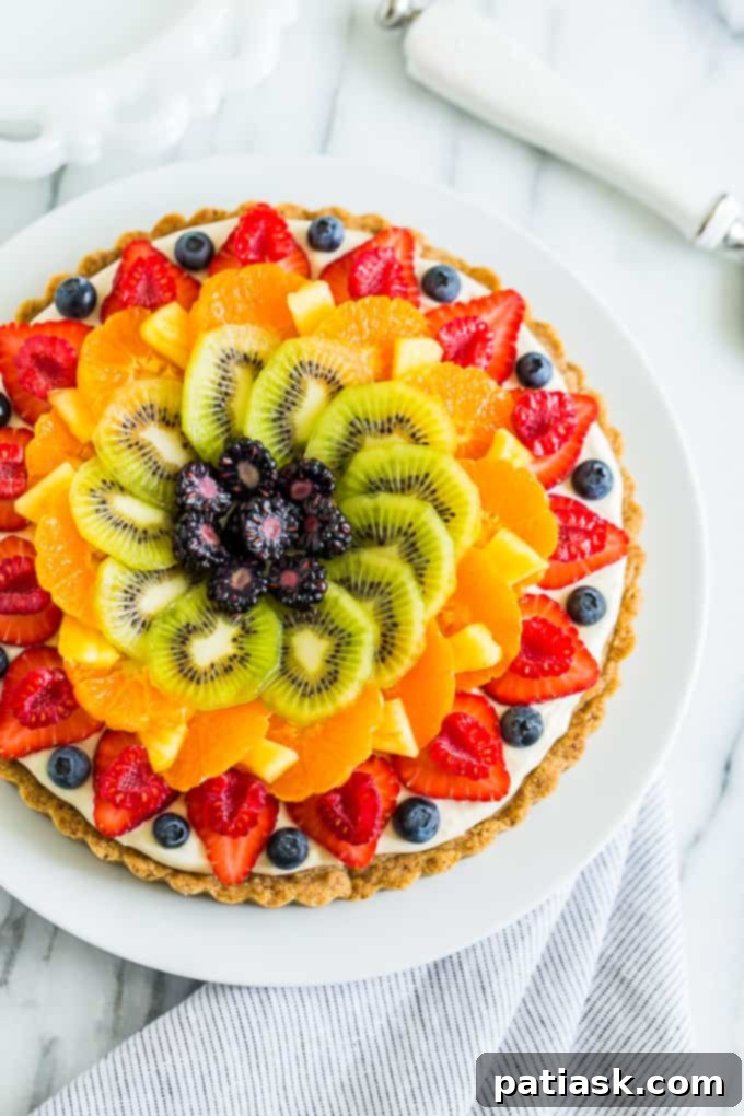 Rainbow cheesecake fruit pizza