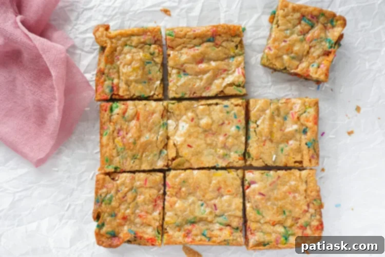 Sprinkle-filled Funfetti Blondies