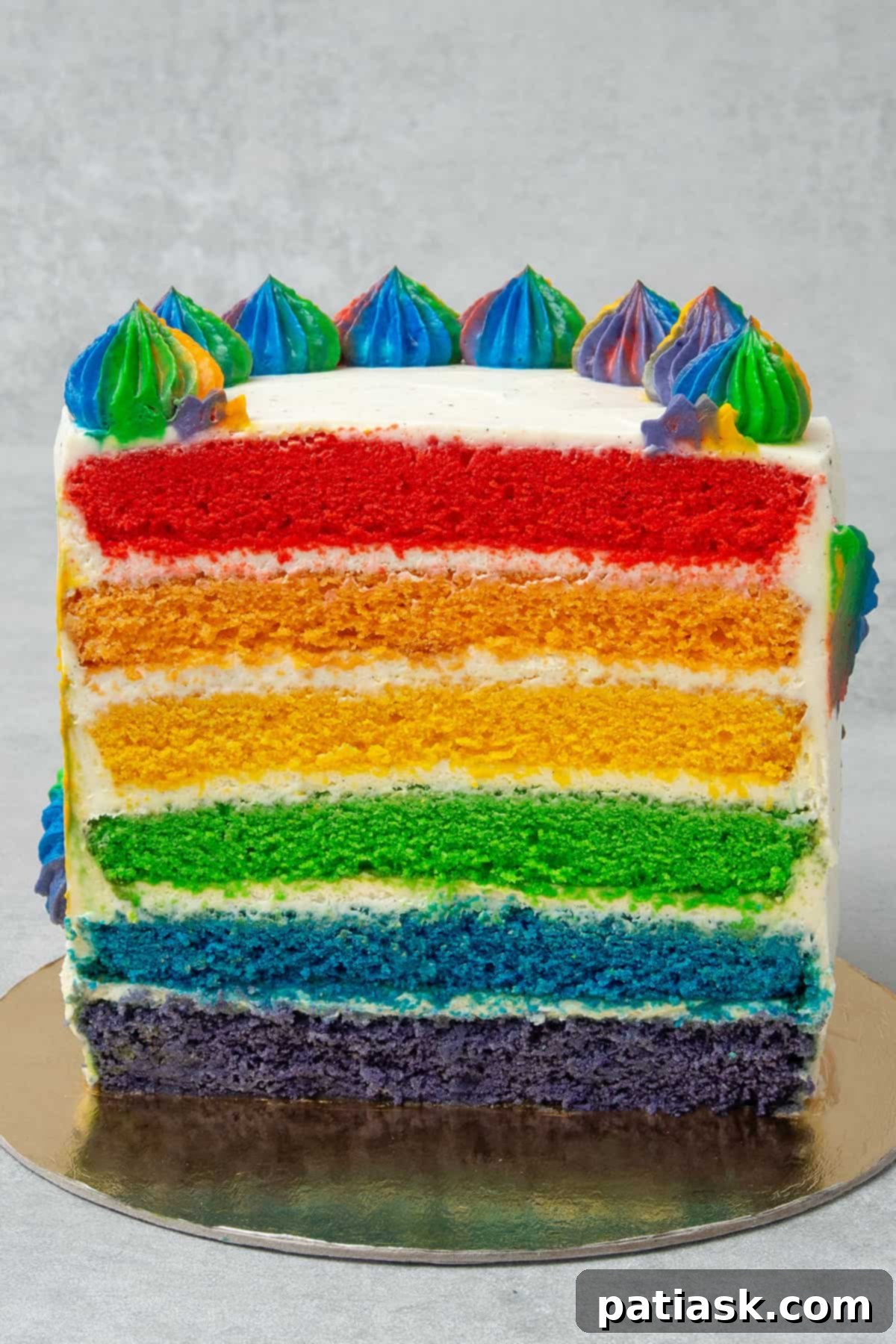 60 Magical Rainbow Desserts recipes & ideas, a beautiful layered rainbow cake