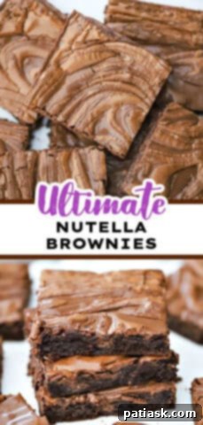 Decadent Nutella Swirl Brownies 9 Ultimate Nutella Brownies showing gooey texture.