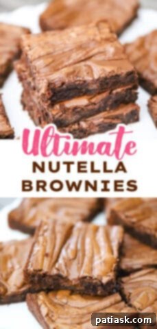 Decadent Nutella Swirl Brownies 10 A tray of freshly baked Ultimate Nutella Brownies.