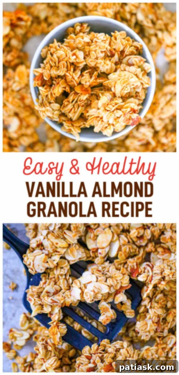 Irresistible Vanilla Almond Granola 11 Vanilla Almond Granola Recipe on a wooden table