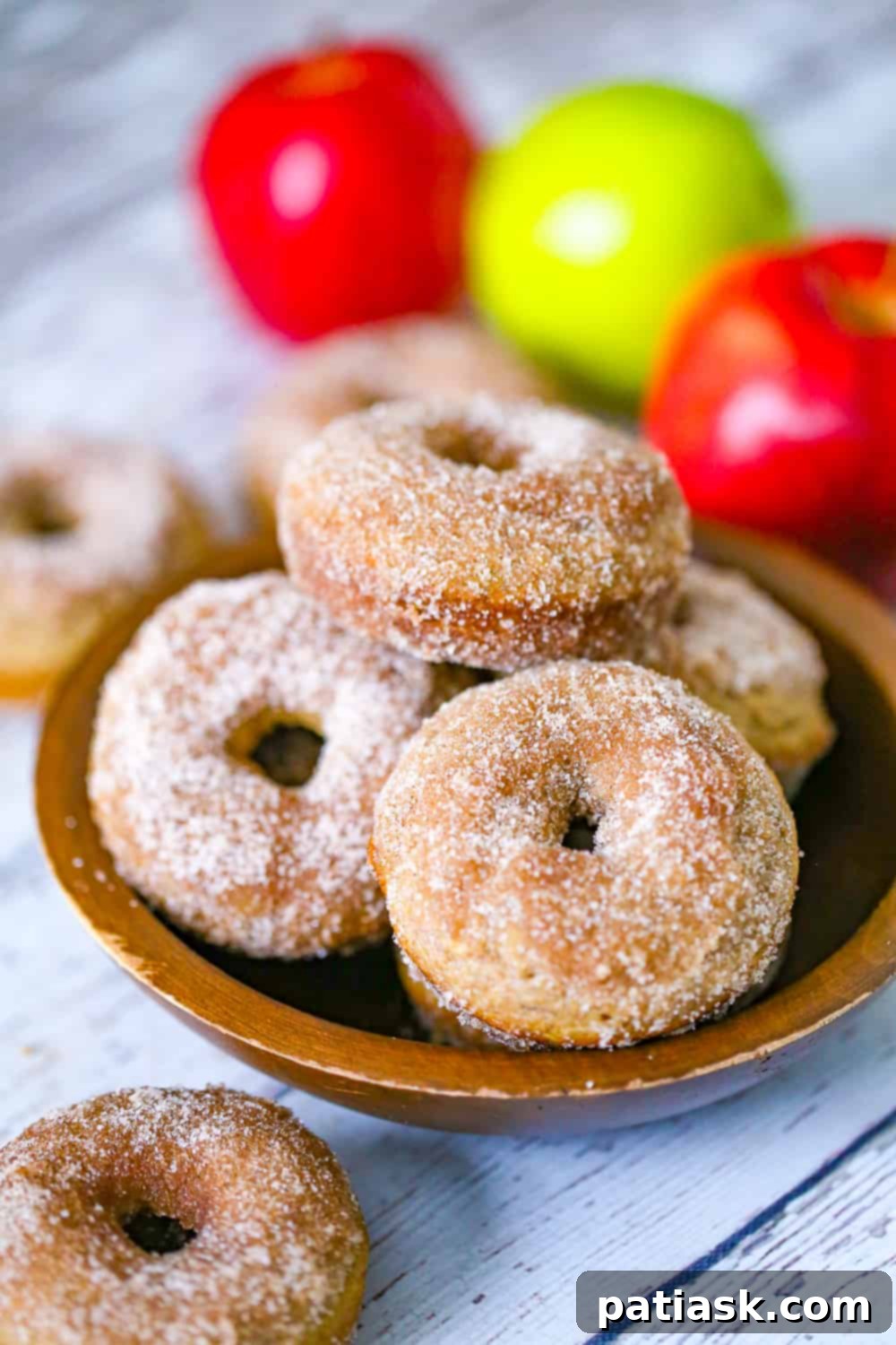 45 Unforgettable Apple Dessert Recipes 15 Baked Apple Donuts with Cinnamon Sugar Topping