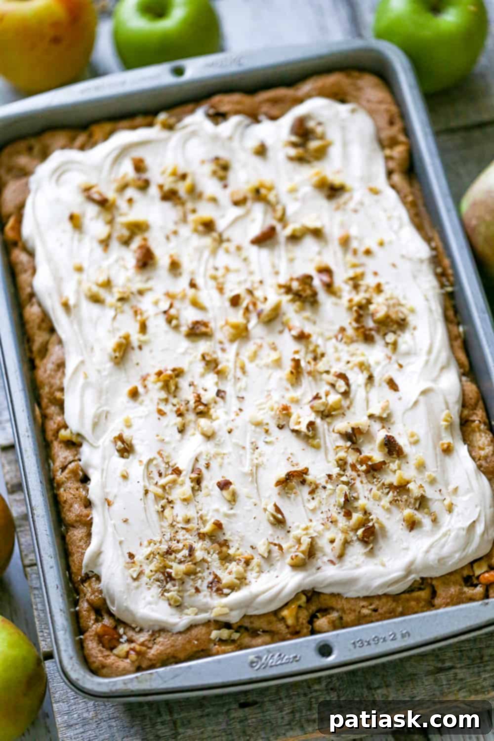 45 Unforgettable Apple Dessert Recipes 9 Maple Cream Cheese Frosting on Apple Walnut Cake