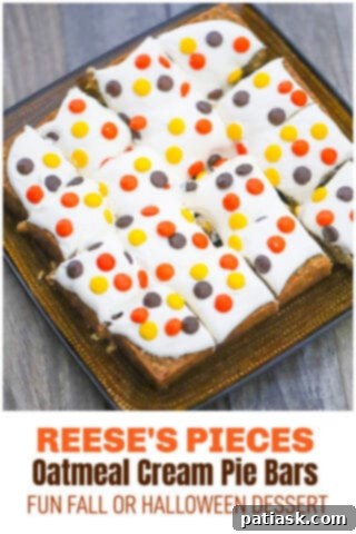 Reese's Pieces Oatmeal Cream Pie Dream Bars 10 Reese's Pieces Oatmeal Cream Pie Bars