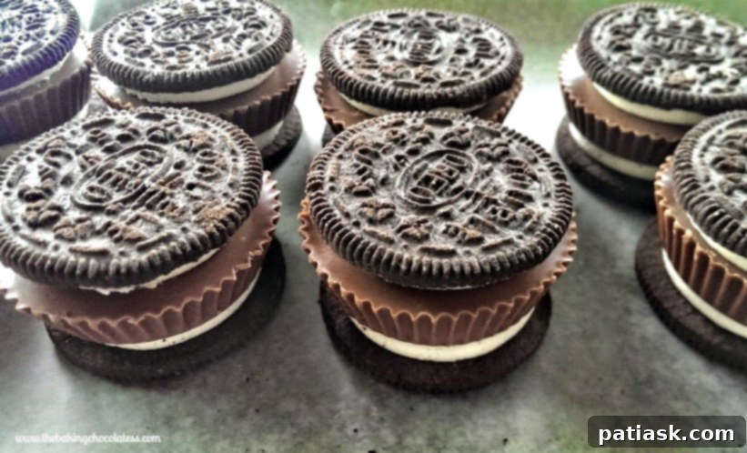 Reese's Oreo Dream 4 Chocolate Dipped Peanut Butter Cup Double Stuffed Oreos treats recipe