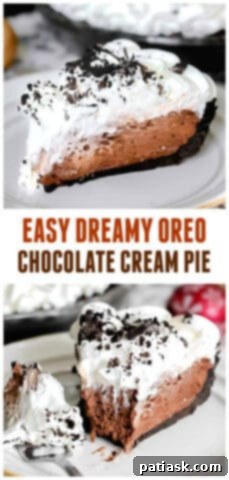 Decadent No-Bake Oreo Chocolate Cream Pie 12 Oreo Chocolate Cream Pie served on a rustic wooden board