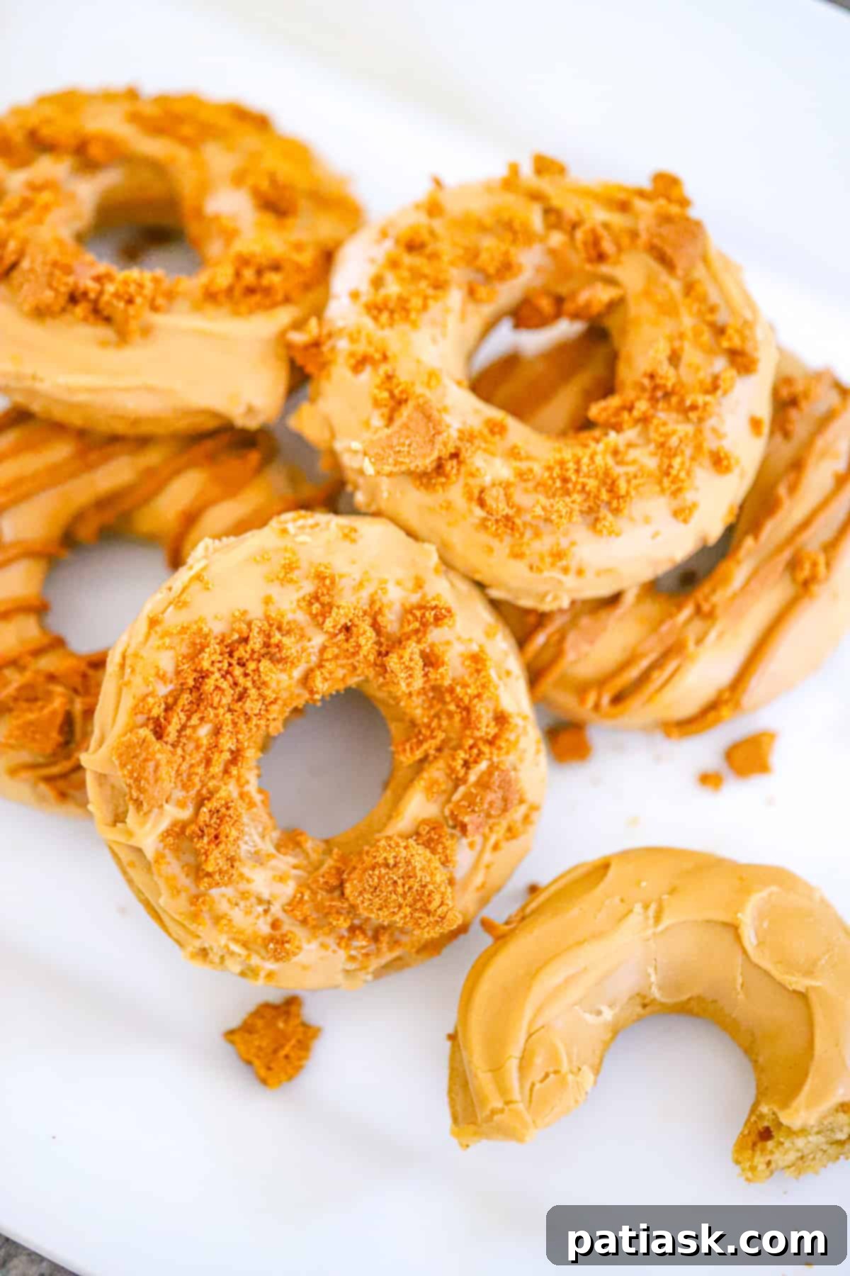 Gourmet Biscoff Baked Donuts 4 Delicious Easy Baked Biscoff Donuts with cookie butter glaze recipe