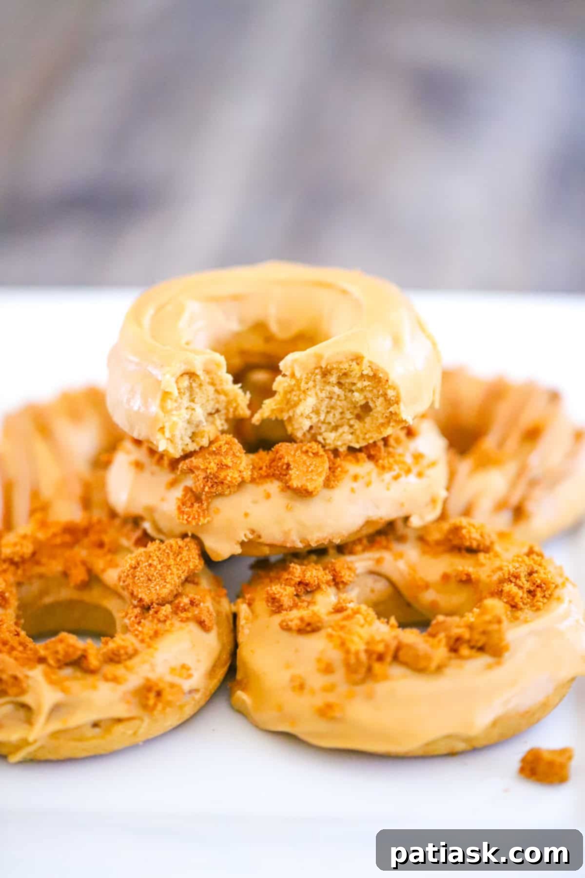 Gourmet Biscoff Baked Donuts 5 Delicious Easy Baked Biscoff Donuts with cookie butter glaze recipe